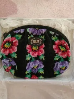 未使用品　フェイラー　花柄刺繍ポーチ