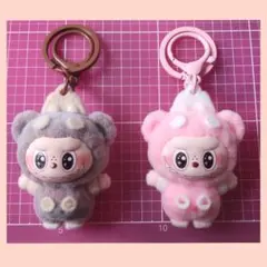 ラブブ　Labubu　キーホルダー　２点　コーララブブ　エビフライラブブ