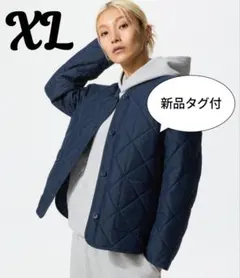 【新品】 ユニクロ パフテックノーカラージャケット ネイビー XL 2way