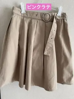 ピンクラテ　インパン付き　プリーツスカート M/165 リングベルト付き