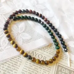 天然石 ルース タイガーアイ カラーミックス ハンドメイド 6mm