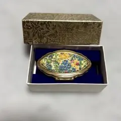 CRAFT社リップホルダー付ミラー コンパクト 花柄　ゴールド 箱入り