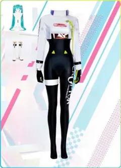 初音ミク レーシングミク コスプレ衣装 ウィッグ 靴子のサムネイル