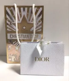 ディオール ショップ袋 ショッパー ギフトバッグ クリスマス2025 2点セット