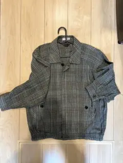 ブルゾン チェック 短丈 グリーン 韓国