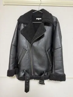 美品　MOUSSY フェイクムートン ライダースジャケット