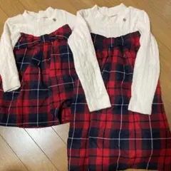 petit main チェック柄ワンピース 90&120サイズ