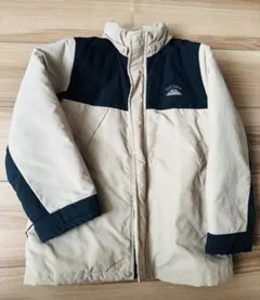 キッズ アウター フード付き ベージュ黒ジャケット120cm