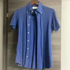 Maker's Shirt ピケ 半袖シャツ Sサイズ 青　鎌倉シャツのサムネイル