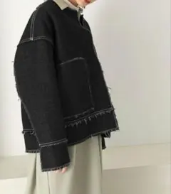 KBF ジャケット　ボア　ノーカラー