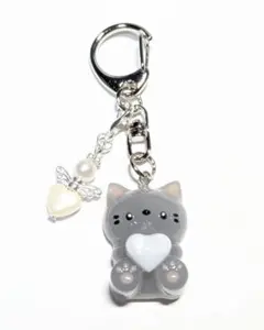 ハンドメイド レジンキーホルダー 猫