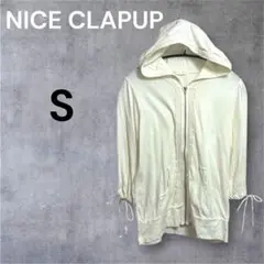 NICE CLAPUP ホワイト S パーカー 七分袖 Y2K 00s 森ガールのサムネイル