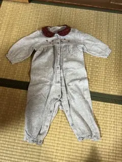 familiar グレー チェック襟ロンパース　ファミリア　ロンパース