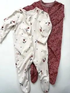 NEXT ベビー 2枚セット 0-3m 足つき 新生児 カバーオール