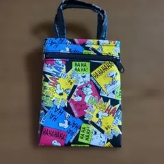 スヌーピー PEANUTS ミニバッグ ポーチ コミック柄 持ち手劣化あり