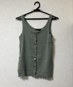 GORGE フロントボタン リブ タンクトップ カーキのサムネイル