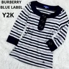 良品　Y2Kバーバリーブルーレーベル　カットソー　ボーダー archive 38