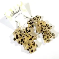 おまとめ依頼大歓迎＊新品未使用＊ピアス チタンポスト 花 べっ甲 レオパード柄