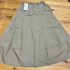 無印 ストレッチ 高密度織り タックスカート XS-S 新品未使用 ベージュ