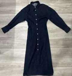 デニムシャツワンピース ロングワンピース