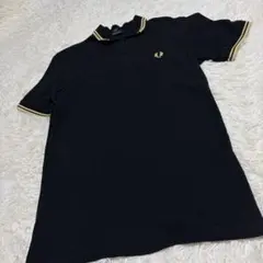 美品✨ FRED PERRY ポロシャツ イングランド製 ブラック 刺繍ロゴ M