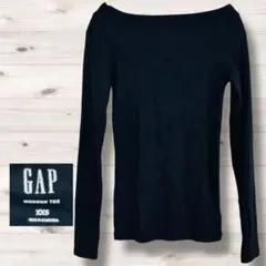 ✨ GAP ✨ ギャップ モダンティー ボートネック長袖カットソー XXS 黒のサムネイル