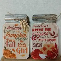 【ハロウィーン】秋の木製デコレーションボード
