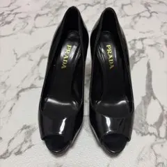 PRADA ブラック オープントゥ ハイヒール