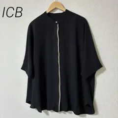 iCB 洗える ブラウス バンドカラー ブラック 23SA 値下げ◎ - メルカリ
