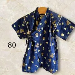 甚平　浴衣　ロンパース　80 ベビー　赤ちゃん　綿100% 夏祭り　花火