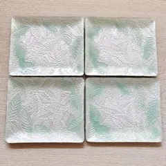 【ボンクレール 耀彩】リーフ柄 七宝焼　4枚セット