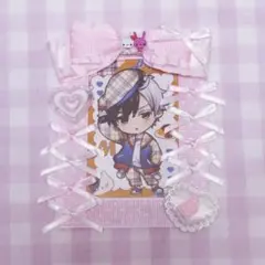 B8 デコケース トレカケース ハンドメイド ピンク 白 水玉 平成女児