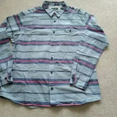 Eddie Bauer XL グレー ストライプ ネルシャツ