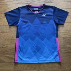 YONEX バドミントンシャツ レディースM ネイビー/ピンク