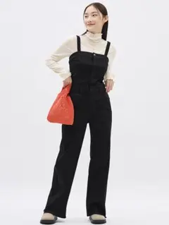 GU　ベアトップサロペットパンツ　ブラック