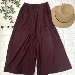 quarite♪ボルドー♪綿100% ワイドパンツ　イージーパンツ　ウエストゴム