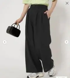 【green label relaxing 】タック ワイド パンツ ―撥水―