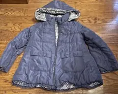 組曲 ネイビー✖️花柄 リバーシブル中綿コート 130