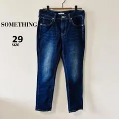 SOMETHING デニムパンツ ダメージ加工 ヒゲ アタリ サムシング 29のサムネイル