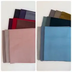 CHECK&STRIPE フレンチコーデュロイ　カットクロス ハギレ18枚セット