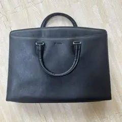 美品★アクアスキュータム ビジネスバッグ ブリーフケース レザー ブラック