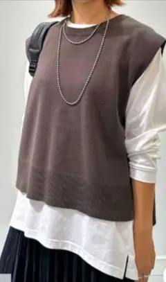 未使用タグ付き◆any fam【洗濯機可】オーガニックコットンベスト