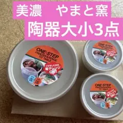 美濃、やまと窯　ONE STEP 冷凍庫・電子レンジ用調理器具 3個セットのサムネイル