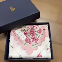 Ralph Lauren 花柄ハンカチ ギフトボックス　ピンク　新品のサムネイル