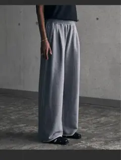 極美品CALLNE 2tuck Cutoff Sweat Slacks グレー