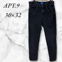 アプトナイン 　デニムスキニーパンツ　　30×32　ストレッチ　ブラック