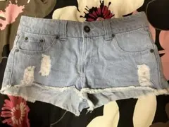 【デニムショートパンツ】 Sサイズ ライトブルー