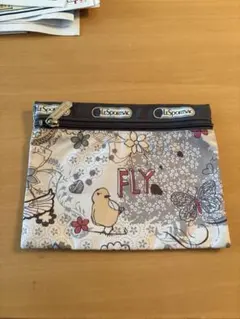 LeSportsac 花と鳥プリント ポーチ
