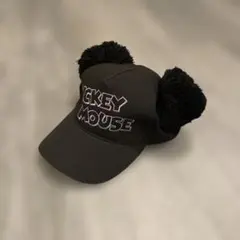 ディズニーリゾート　ミッキーマウスポンポン付きキャップ　美品