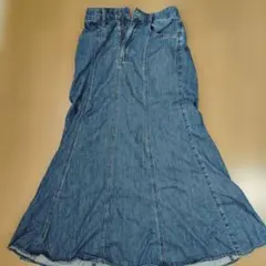 デニムスカート　フレア　マキシ